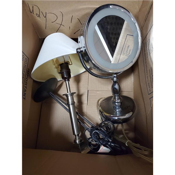 BOX WITH VANITY LAMP AND REGULAR LAMP