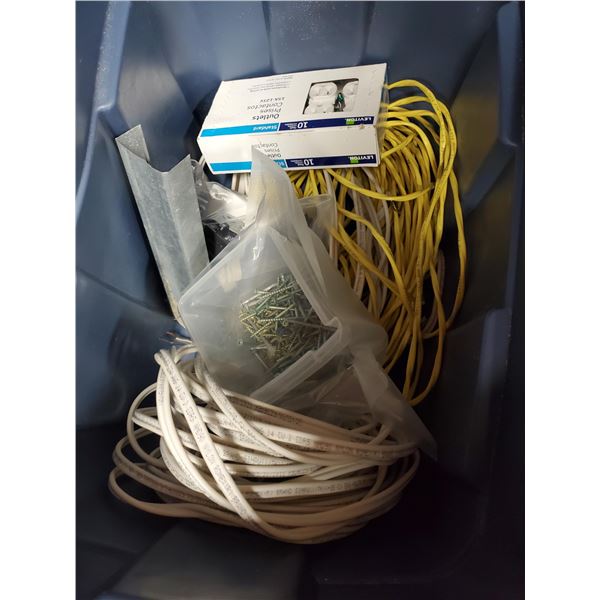 BLUE BIN:  ELECTRICAL WIRE/SREWS/OUTLETS/MISC