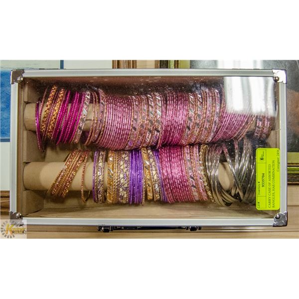 CARRY CASE OF ASSORTED BANGLES, HAS COMBINATION