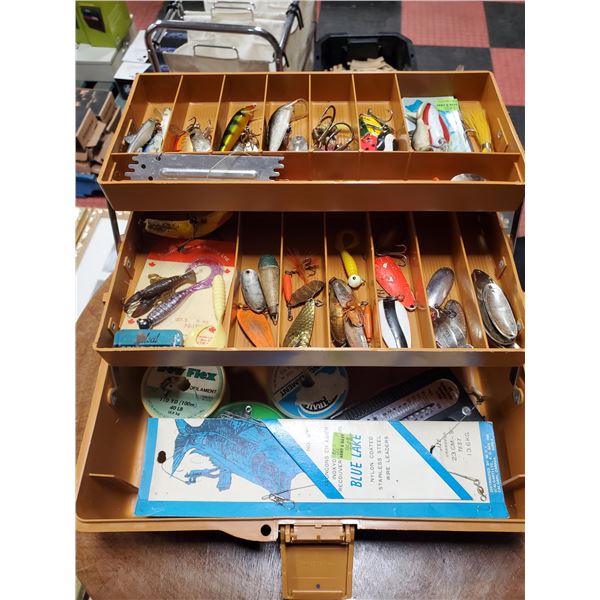 FISHING TACKLE BOX WITH CONTENTS