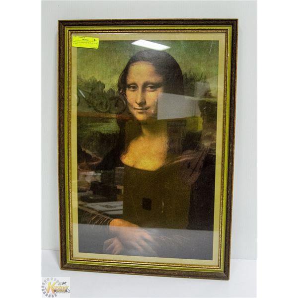 MONA LISA VINTAGE PICTURE 17"W X 24"H