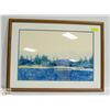 Image 1 : FRAMED WATER COLOR PICTURE OF A RIVER WITH TREE