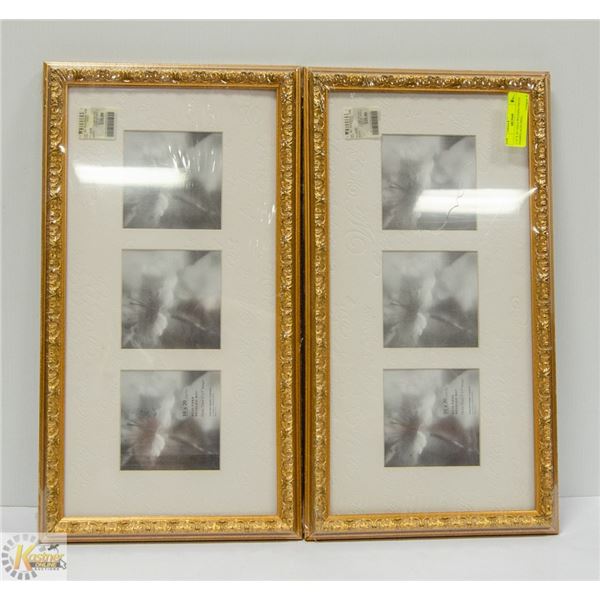 2 10" X 20" GOLD WEDDING PHOTO FRAMES (ACID FREE)