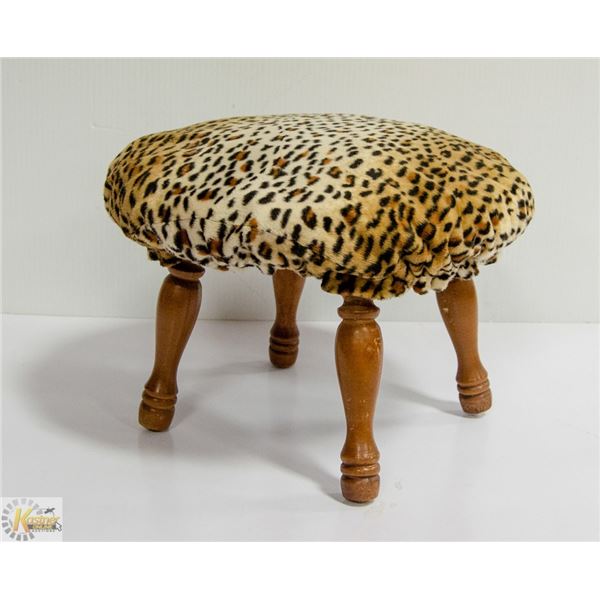 VINTAGE FOOT STOOL, 13" DIAMETER X 10" TALL