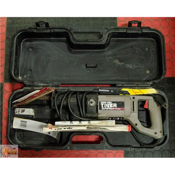 PORTER CABLE TIGER SAW, QUIK CHANGE IN CASE, LOTS
