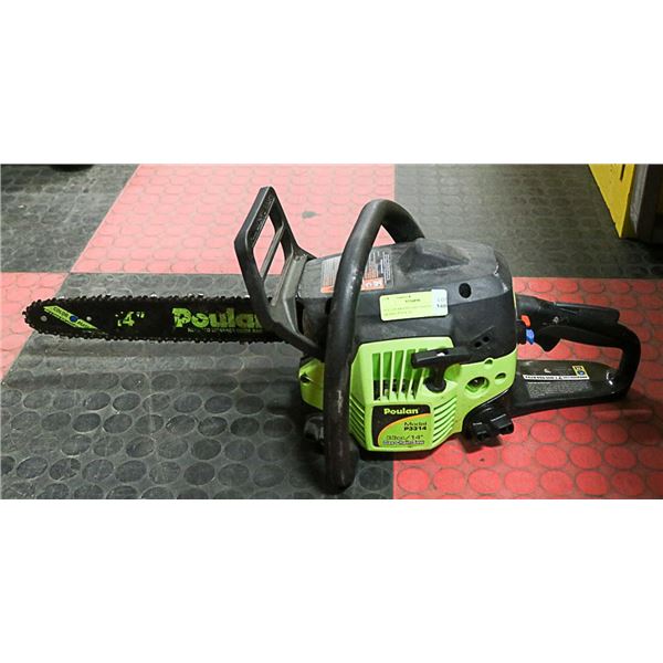 POULIN BRAND GAS CHAINSAW MODEL P3314 14"