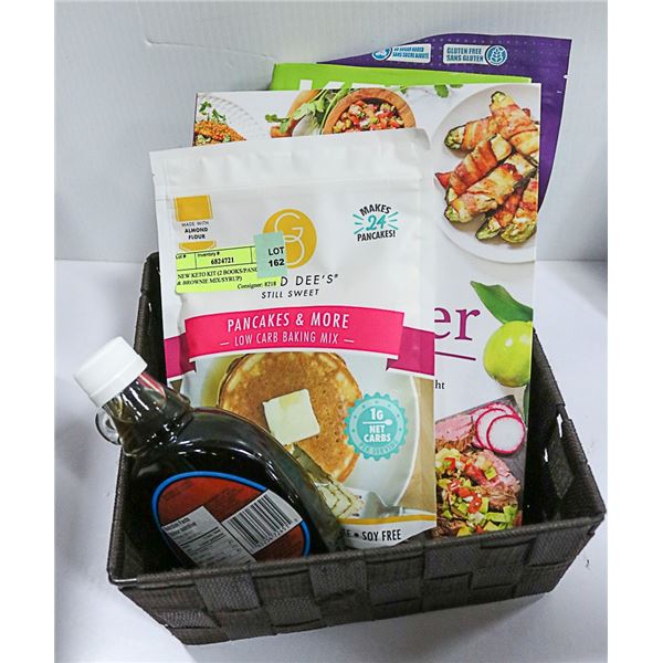 NEW KETO KIT (2 BOOKS/PANCAKE & BROWNIE MIX/SYRUP)