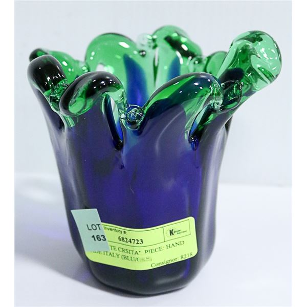 NEW WHITE CRSITAL PIECE: HAND MADE ITALY (BLU/GRE)