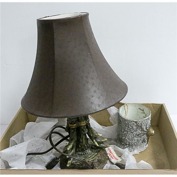 ANTLER LAMP & NEW DEER SMALL CANDLE HOLDER