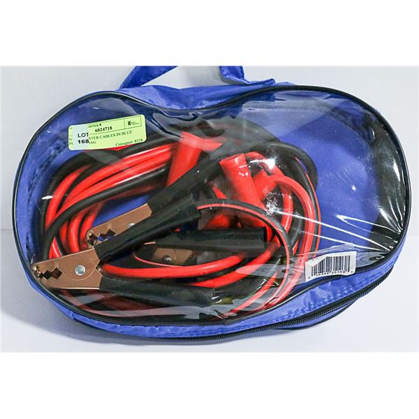 NEW BOOSTER CABLES IN BLUE PLASTIC BAG