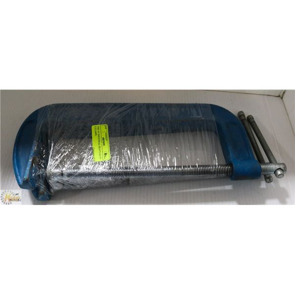 TWO 10" INDUSTRIAL HEAVY-DUTY C-CLAMPS.