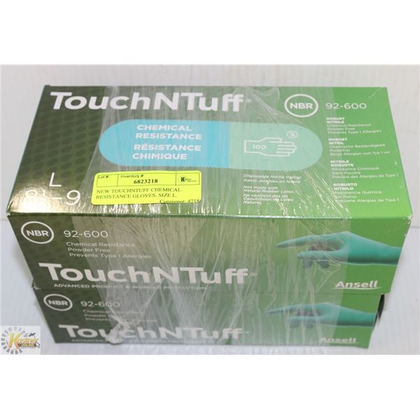 NEW TOUCHNTUFF CHEMICAL RESISTANCE GLOVES. SIZE L.