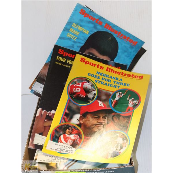 VINTAGE 1972 SPORTS ILLUSTRATED MAGAZINES.