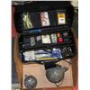 Image 1 : FISHING BOX W/ CONTENT AND HEAVY FISHING WEIGHTS.