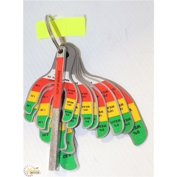 PREMIER 14000 COMPLETE PINTLE HOOK WEAR GAUGE SET.