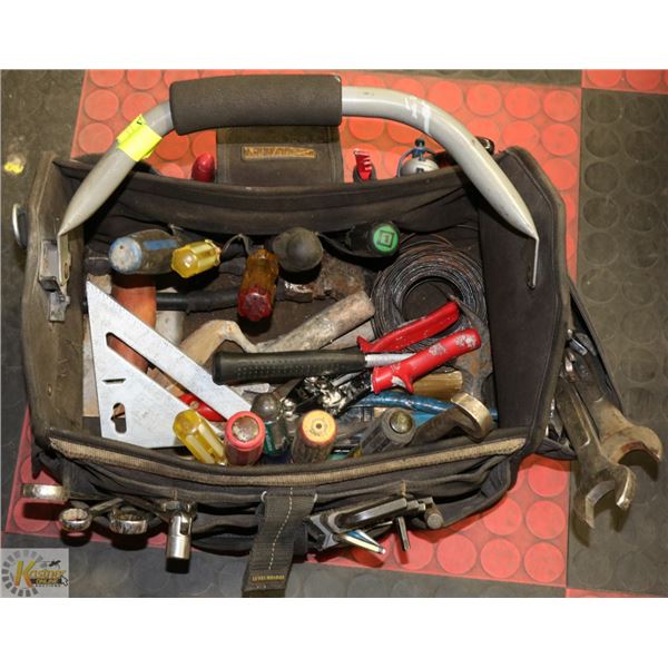 DEWALT HEAVY DUTY CANVAS TOOL BAG FULL OF