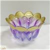 Image 1 : DECORATIVE FRUIT BOWL LILAC AND GOLD COLOURED