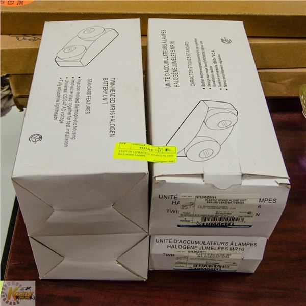 4 LOT OF LUMACELL STAND ALONE HALOGEN LAMPS