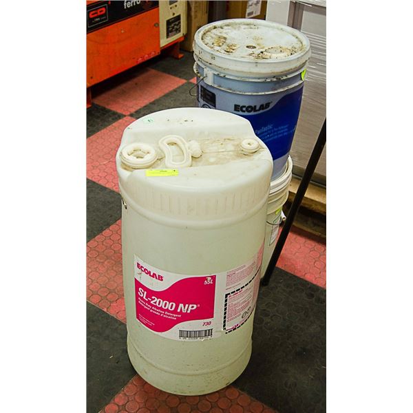 THREE LARGE CONTAINERS OF ASSORTED CLEANER