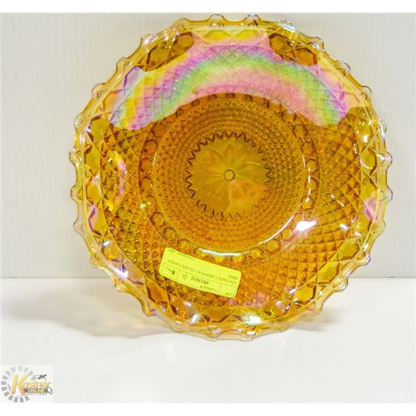 VINTAGE CARNIVAL GLASS CANDY DISH