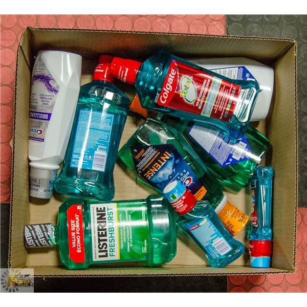 LOT OF MOUTHWASH BOTTLES