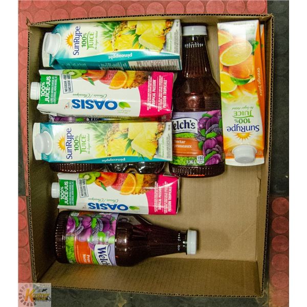 FLAT OF VARIOUS KINDS OF JUICE