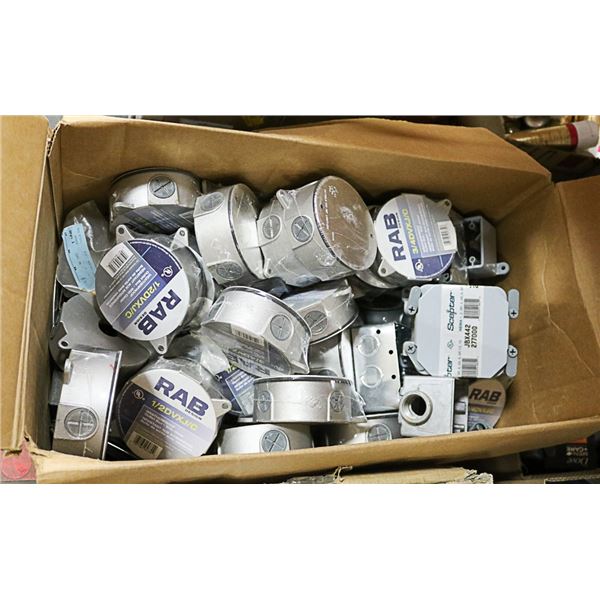 BOX LOT OF WEATHERPROOF OUTLET BOXES WITH COVER