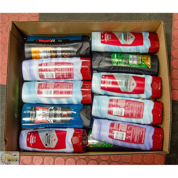 FLAT LOT OF BODY WASH BOTTLES