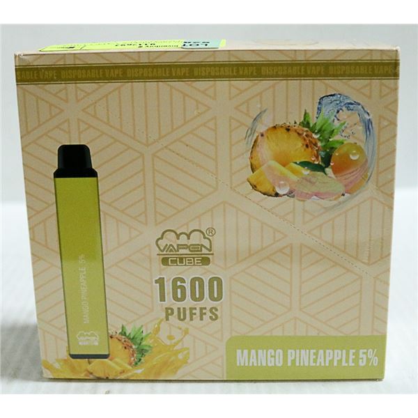 BOX W/10 1600 PUFFS VAPE CUBES MANGO PINEAPPLE