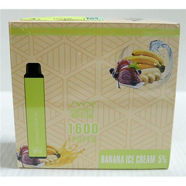 BOX W/10 1600 PUFFS VAPE CUBES BANANA ICE CREAM