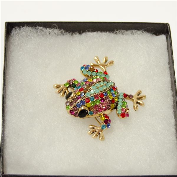 SHIMMERING FROG BROOCH