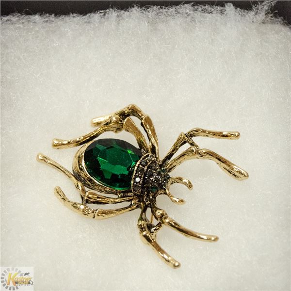 SPIDER RHINESTONE BROOCH