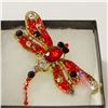 Image 1 : LARGE DRAGONFLY RHINESTONE BROOCH