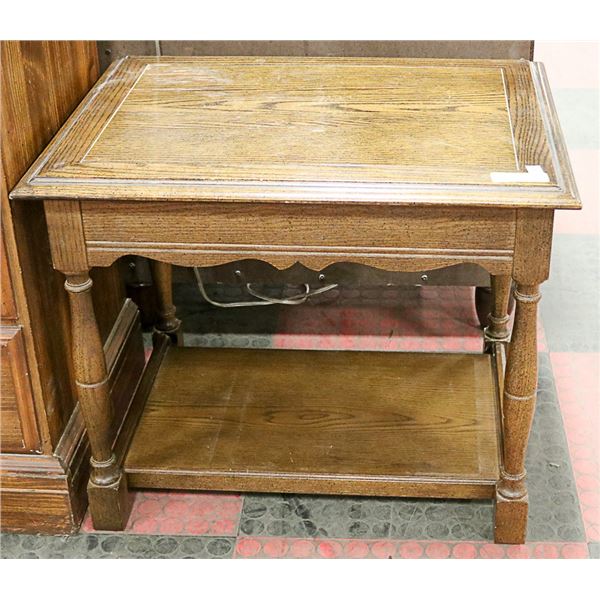 WOOD END TABLE WITH DRAWER 21" TALL