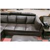 Image 4 : NEW BROWN LEATHERETTE SECTIONAL WITH OTTOMAN