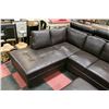 Image 5 : NEW BROWN LEATHERETTE SECTIONAL WITH OTTOMAN