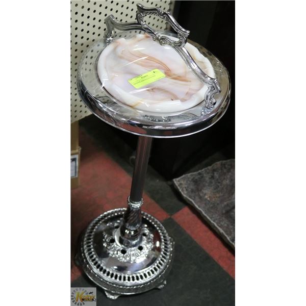 CLASSIC SLAG GLASS ASHTRAY WITH STAND