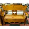 Image 1 : VINTAGE SOLID WOOD STORAGE BENCH- 44" X 35" X 19