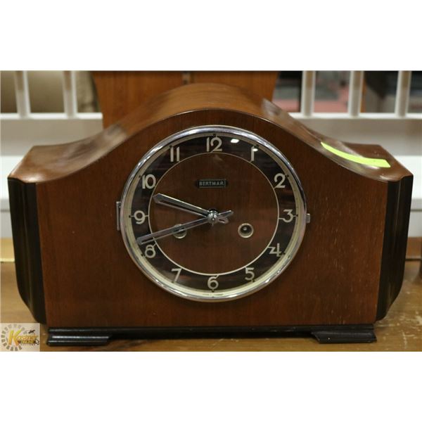 ANTIQUE BERTMAR CHIMING MANTLE CLOCK MADE IN