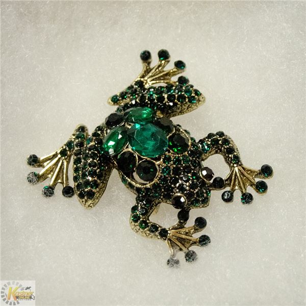 FROG RHINESTONE BROOCH