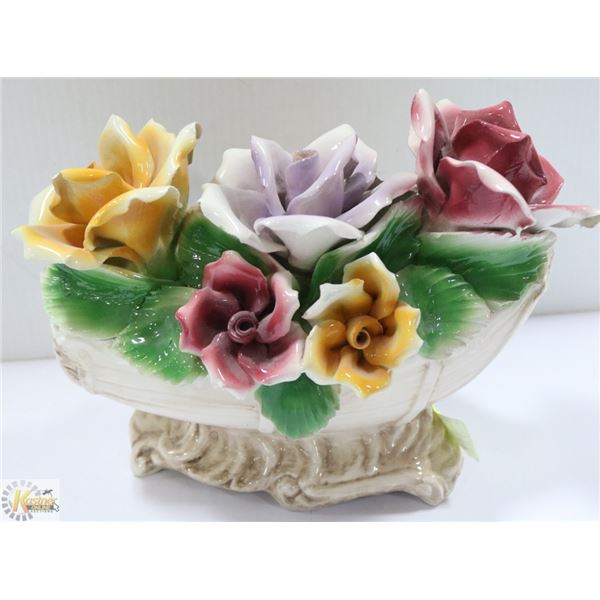 CAPODIMONTE PORCELAIN FLOWERS MADE IN ITALY