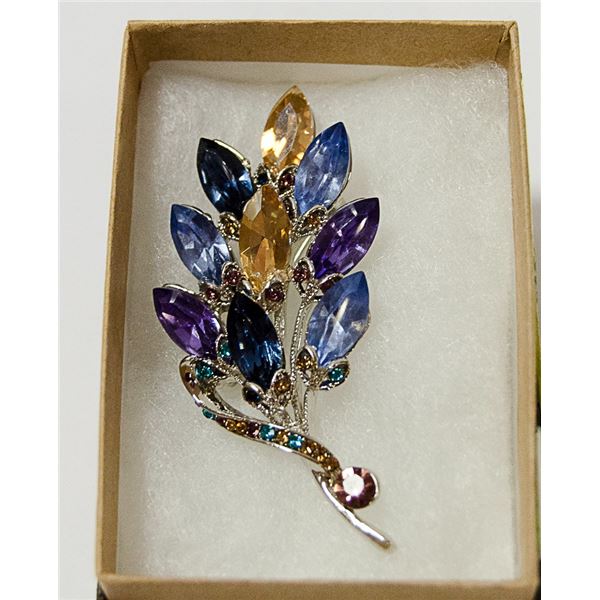 MARQUIS CUT RHINESTONE BROOCH