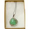 Image 1 : JADE STONE WRAPPED IN DRAGON NECKLACE 925 STAMPED
