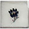 Image 1 : FANCY FLOWER WITH MARQUIS CUT RHINESTONE BROOCH