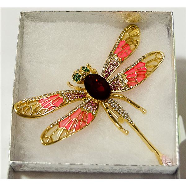 DRAGONFLY  RHINESTONE BROOCH