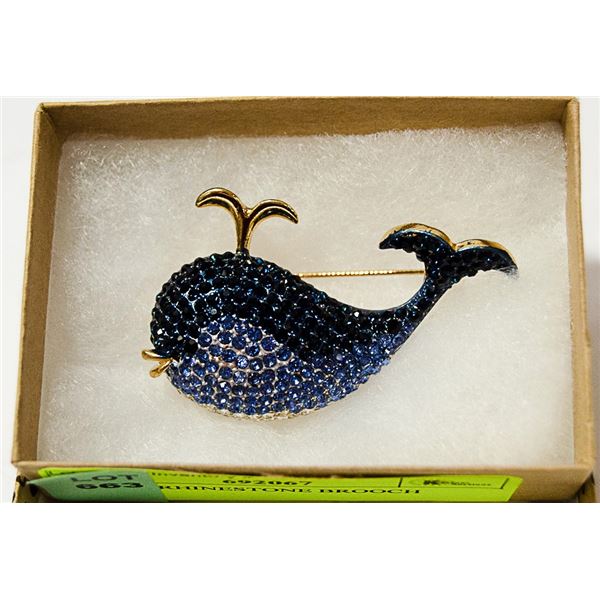 WHALE RHINESTONE BROOCH