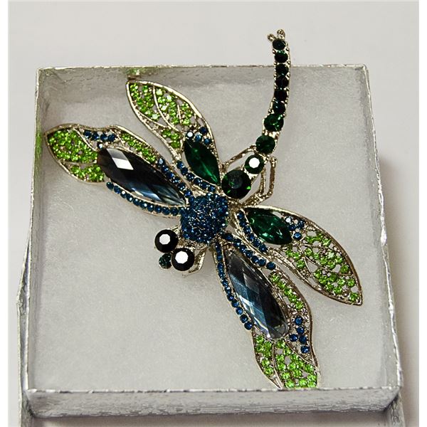 DRAGONFLY  RHINESTONE BROOCH
