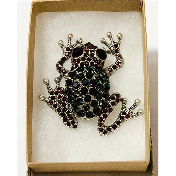 FROG RHINESTONE BROOCH