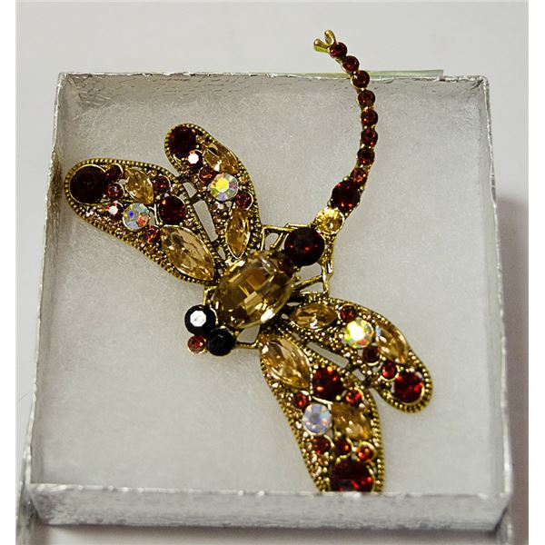 DRAGONFLY  RHINESTONE BROOCH