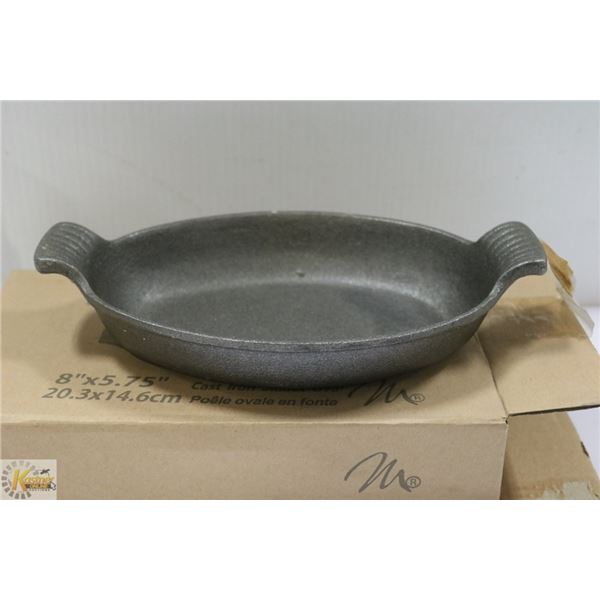 NEW CAST IRON OVAL SKILLET 8" X 5.75"